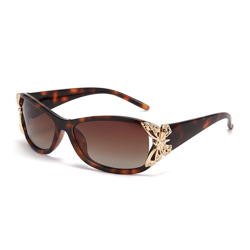 Kdomix T1017 Butterfly Decor Y2K Women's Polarized Sunglasses